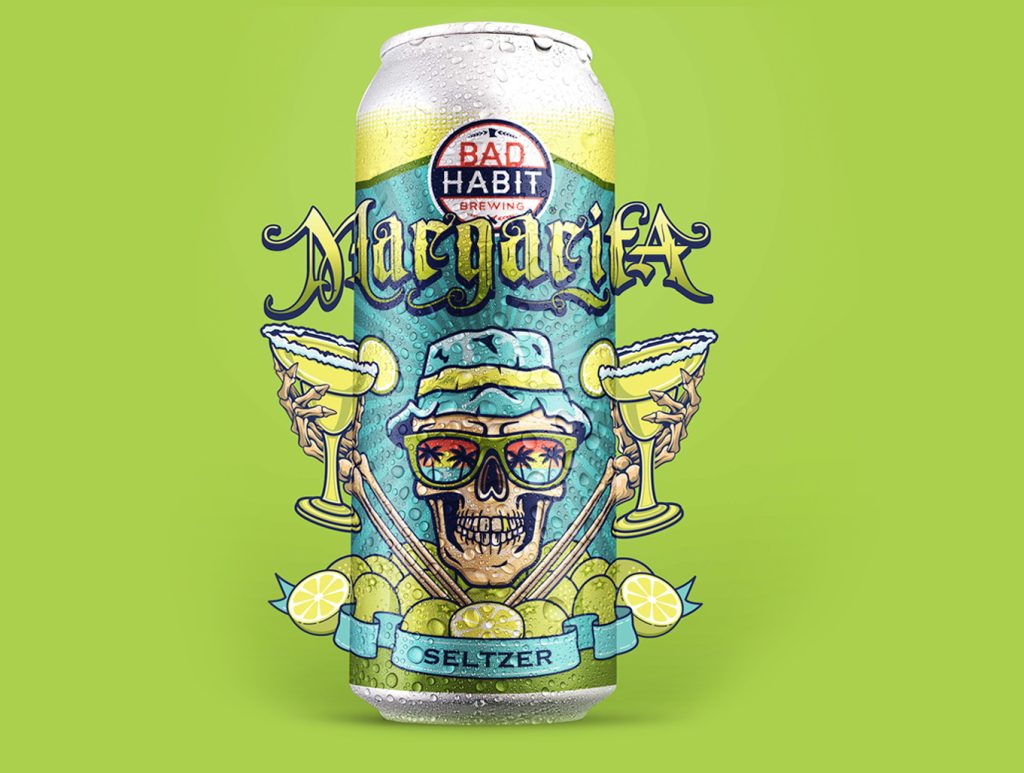 Bad Habit Brewing Margarita seltzer can design by Moxie Creative
