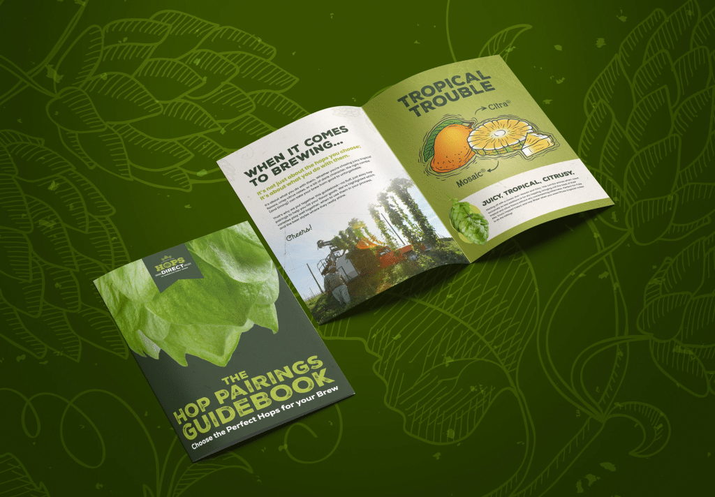 Hops Direct Hop Pairings Guidebook designed by Moxie Creative