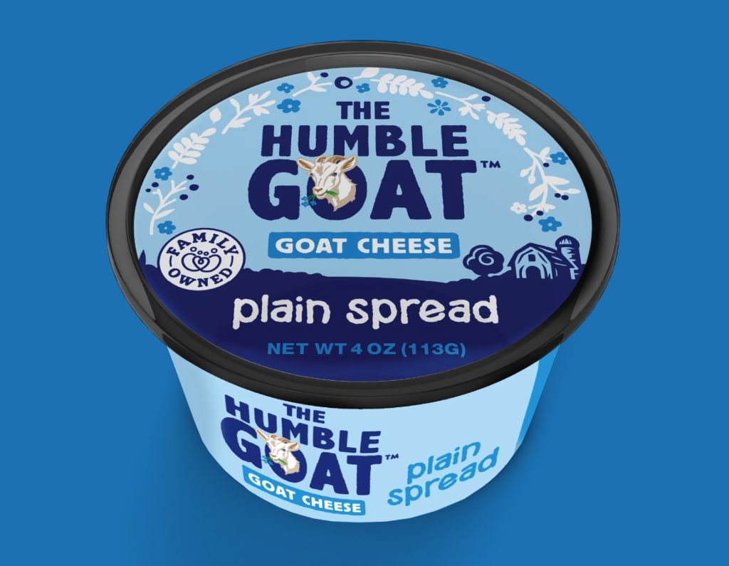 The Humble Goat goat cheese plain spread packaging designed by Moxie Creative