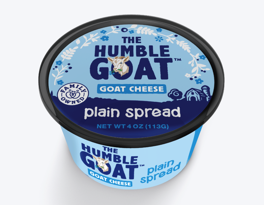 The Humble Goat goat cheese spread packaging designed by Moxie Creative