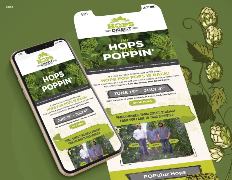 Hops Direct email campaign by Moxie Creative