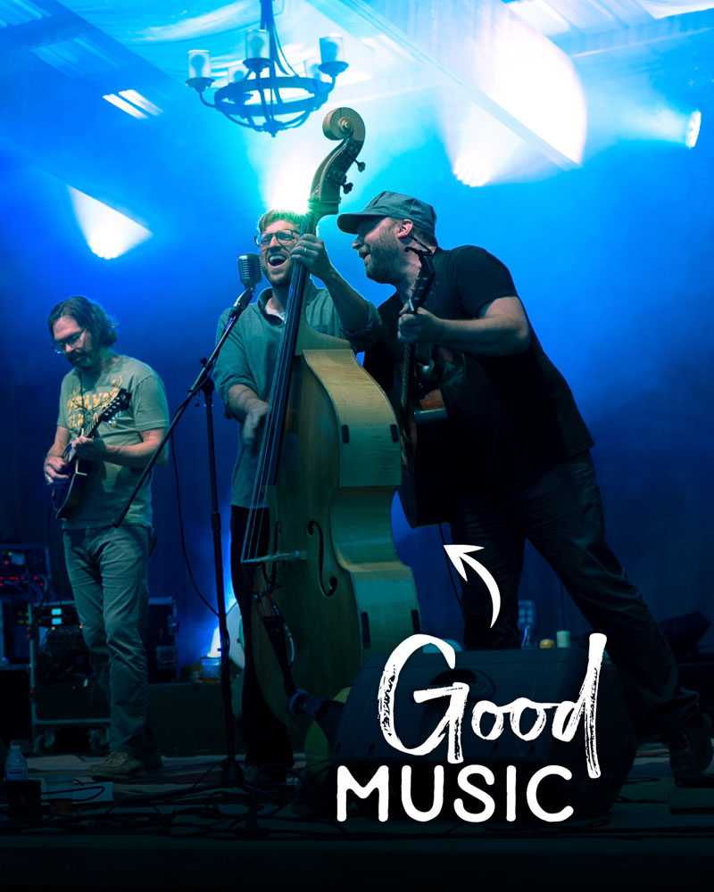 Live band on stage at the Milk & Honey Ciders Summer Music Series
