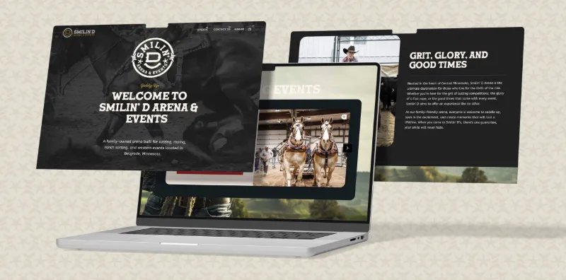 Smilin’ D Arena website designed by Moxie Creative